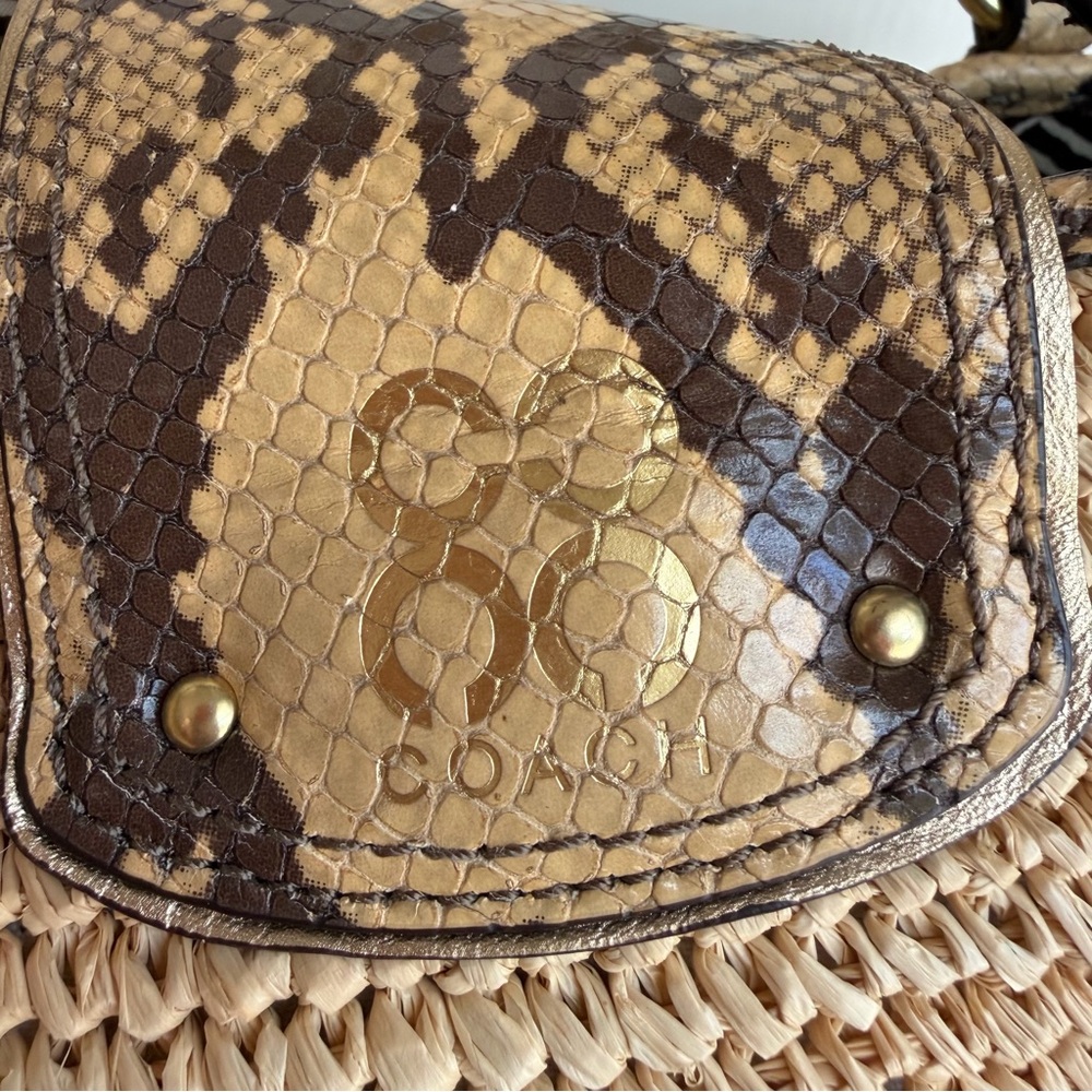 Coach Python Straw Natalie Tote Bag - image 7
